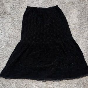 Johnny Was Maxi Embroidered Black Women's Skirt